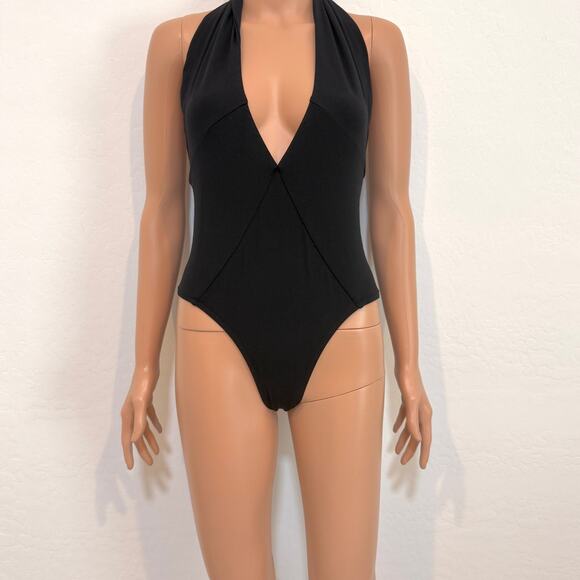 BCBGMaxazria Swim 10 deep plunge halter one piece swimsuit SW2 2989 - Picture 11 of 11